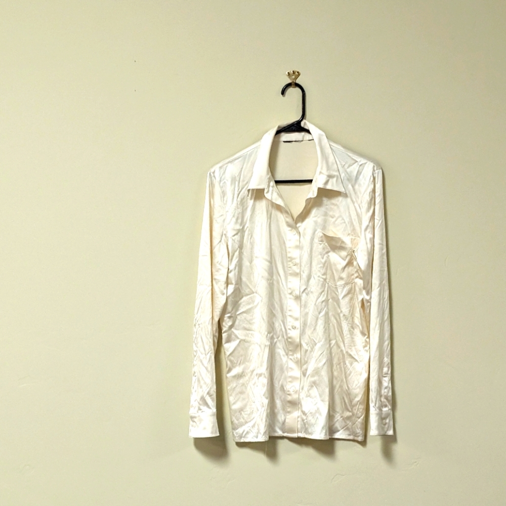 Satin blouse very cute but my steamer broke